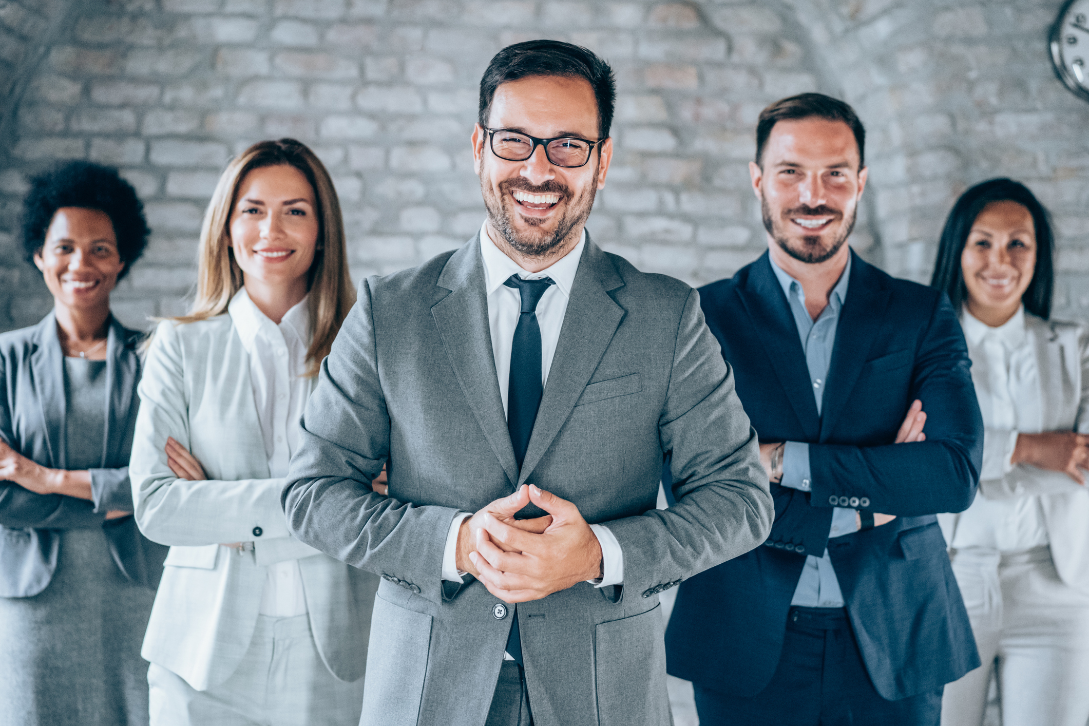 Group of smiling advisors